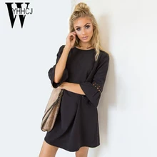 WYHHCJ 2018 vestidos new Spring summer dress three quarter hollow out women dress o neck patchwork