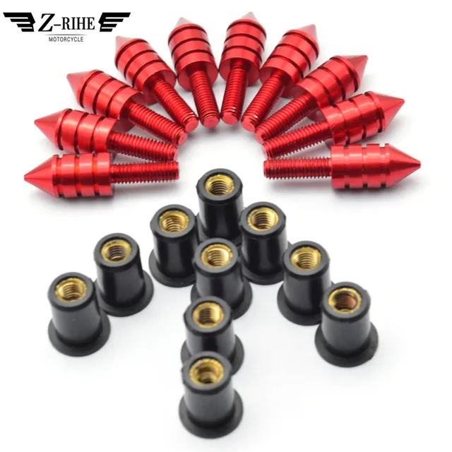 5mm Universal motorcycle Windshield Spike Bolts Screw Nuts for ktm