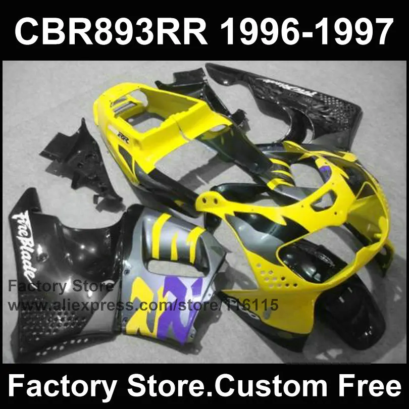 Бесплатная послепродажная обтекатель на заказ для HONDA 1996 1997 CBR 900RR 893RR 96 97 fireblade