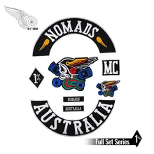 Кочевников Австралия обычай Шить Утюг на нашивка для байкеров мотоциклетный жилет куртка Вышивка нашивки