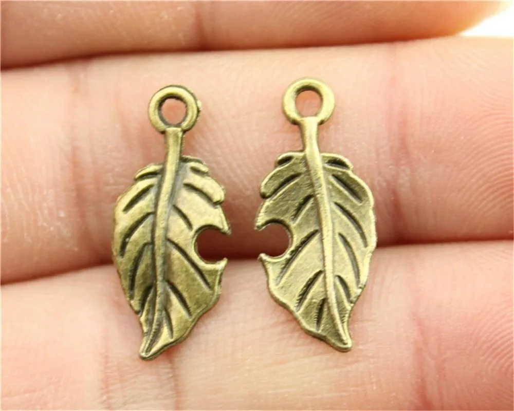 WYSIWYG 30pcs 22x10mm Vintage Leaf Pendants Charm For Jewelry Making