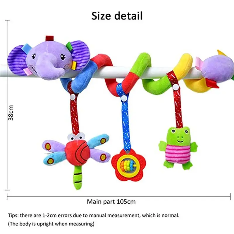 Слон мультфильм коляска Арка погремушки милые плюшевые животные стиль кровать вокруг для ребенка Образование игрушка спиральная намотка