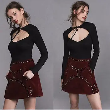 

NEW Fashion Arrivals Women Long Sleeve Casual Tied Hollow Sweaters Cashmere Sanding Pullovers Sweaters