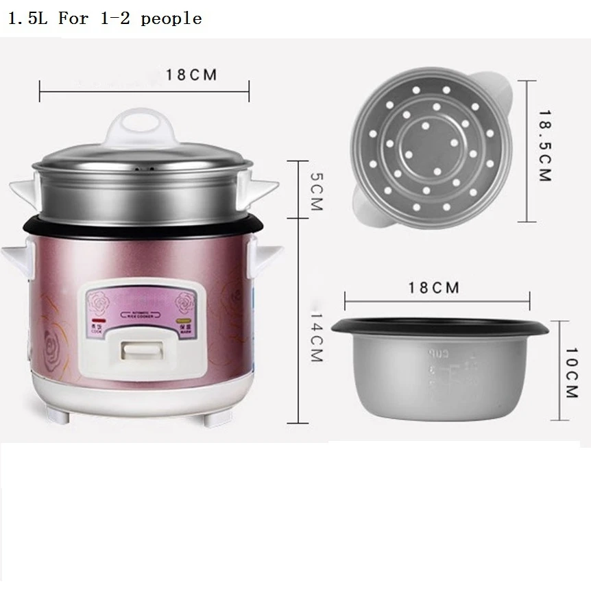 DMWD 1.5L мультиварка Мини автоматический рисоварка Электрический Еда пароходы антипригарным торт чайник для дома Одежда высшего качества 350 Вт 220 В техника для кухни