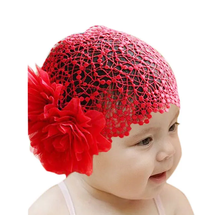 Baby Infant Girl Lace Flower Headband Elastic Hairband Hair Band