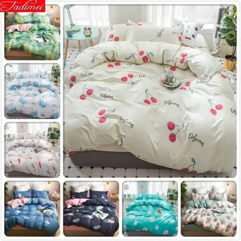 

2019 New 3/4pcs Bedding Set Adult Kids Child Soft Cotton Bed Linen Single Full Double Queen King Size Duvet Cover Comforter Case