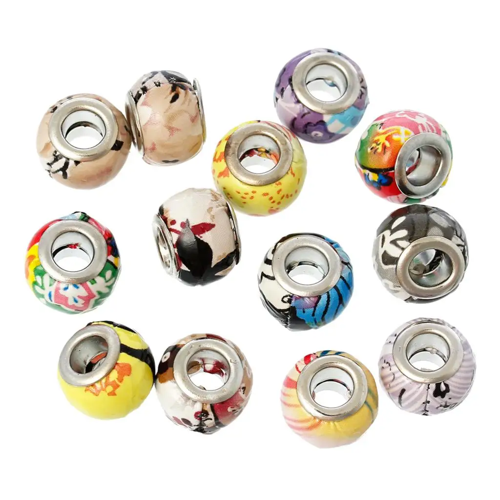 

DoreenBeads European Style Charm Leatheroid Beads Drum At Random About 14mm( 4/8") x 11mm( 3/8"), Hole: Approx 5.4mm, 2 PCs