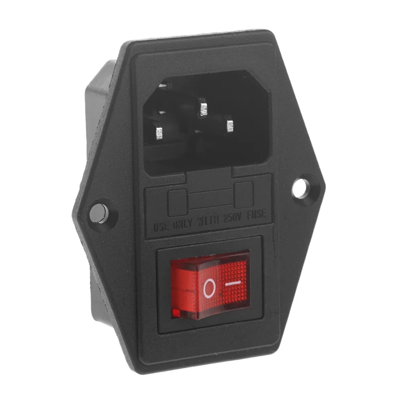 Штепсельная вилка переменного тока IEC320 C14 10 А 250 В 3 контакта розетка питания без