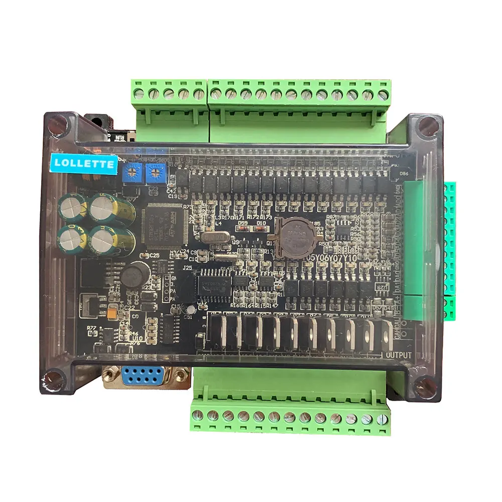 Placa de Controle Comunicações com Escudo Industrial 6ad 2da 14 Entrada 10 Transistor Saída Rs485 Rtc Dc24v Fx1n Fx2n Fx3u-24mt Plc