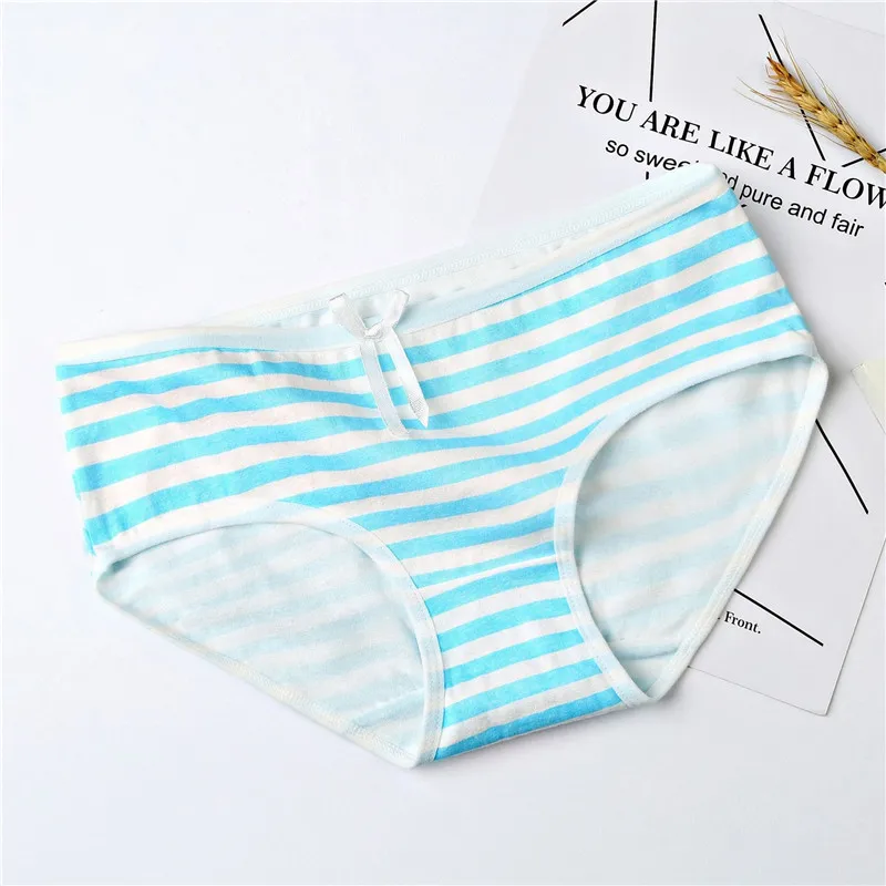 APOCAL 1PC 2 Pcs/set Women's Panties Striped Female Underwear Women Cotton Kawaii Bow Anime Briefs Cozy Lingerie Girls Bikini