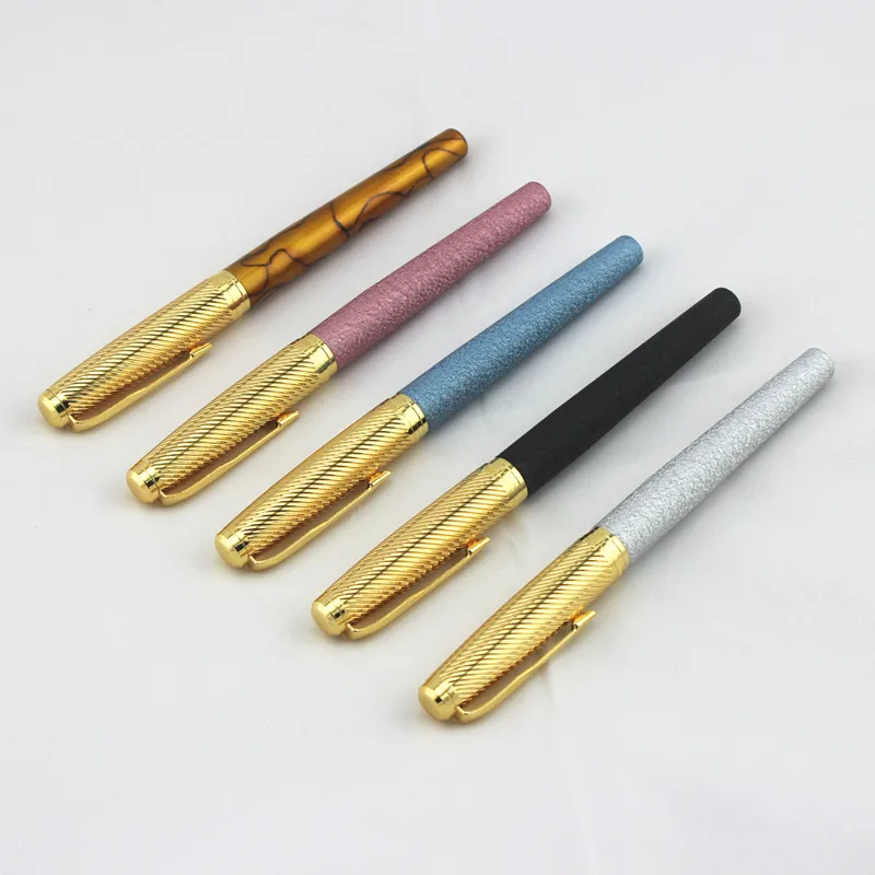

High quality DIKA WEN Calligraphy Fountain Pen Luxury Metal 0.5mm 1.0mm Nib Ink Pens School Office Supplies caneta tinteiro