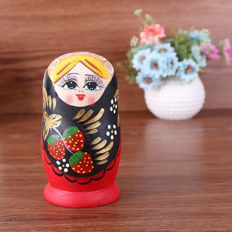TTnight 5 шт. деревянные пустые русские Matryoshka Клубничные куклы для девочек цветные окрашенные матрешки игрушки для детей украшения подарок