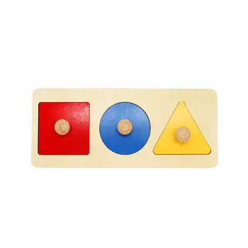 

Montessori Round/Triangle/Square Stacking Matching Board Geometry Puzzle Toy Early Educational Tool