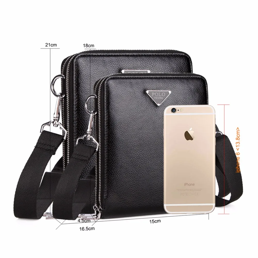 VICUNA POLO marca doble bolsillo hombres bolso mensajero bolsos de cuero hombres bolso de hombro negocios bolso de viaje bandolera para hombre VICUNA POLO marca doble bolsillo hombres bolso mensajero bolsos de cuero hombres bolso de hombro negocios bolso de viaje bandolera para hombre