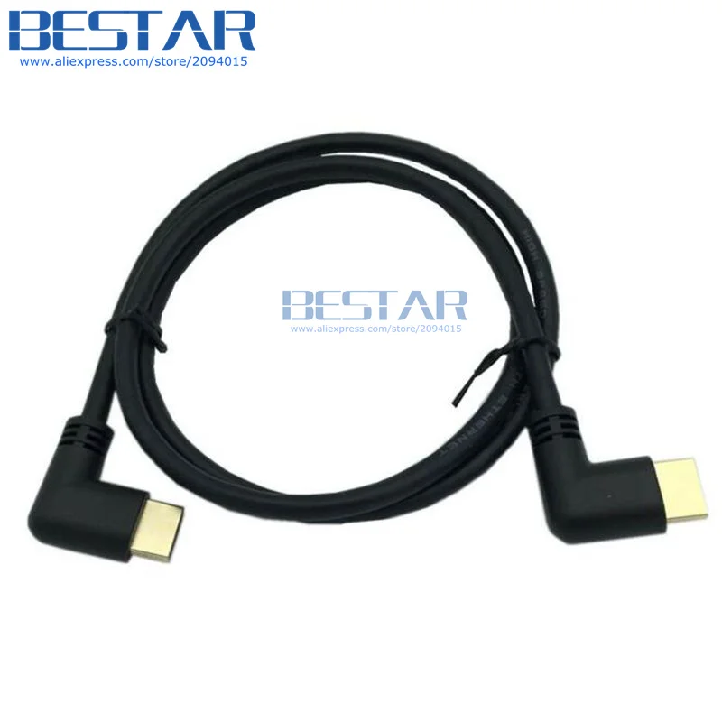 Левый или правый угловой HDMI 2,0 Мужской к HDMI правый левый локоть мужской удлинитель 10 см 50 см 1 м, HDMI 2,0 в Угловой кабель 4 к* 2 к@ 60 Гц