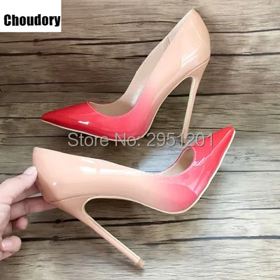 Fre-shipping-nude-gradual-to-nude-pointed-toe-classic-120mm-high-heel-shoes-pump-woman-lady