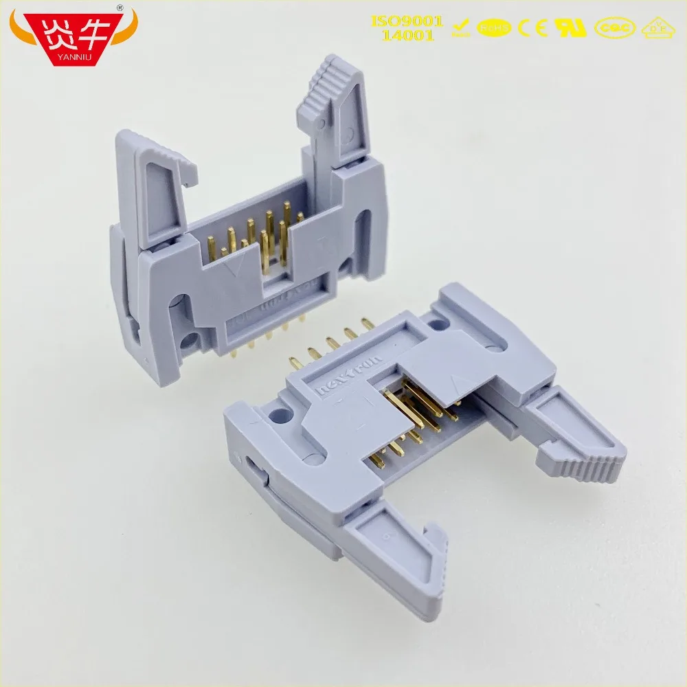 Caixa do Soquete 2.54 Milímetros Arremesso Idc Cabeçalho Ejetor Reta Conector 2*5 p 10pin Parte de Contato do Gold-plated 3au Yanniu Dc210p