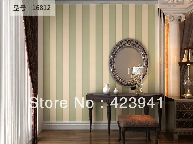 

European modern 10m*53cm Simple black and white striped wallpaper vertical stripes project wall paper wall stickers home decor