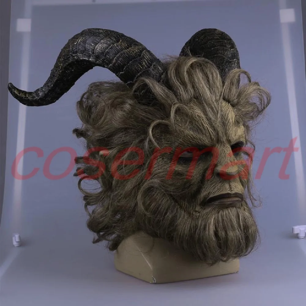 Cos Mask 2017 Hot Movie Beauty and the Beast Adam Prince Mask Cosplay Horror Mask Latex Helmet Halloween Party (3)
