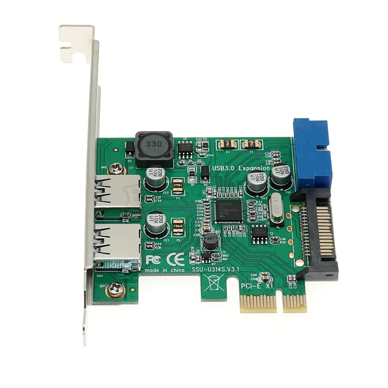 4 Ports USB 3.0 PCIe PCI Express Expansion Card 2 External &amp Internal 19Pin Header for PCI-E x1/x4/x8/x16 Computer PC | Компьютеры и