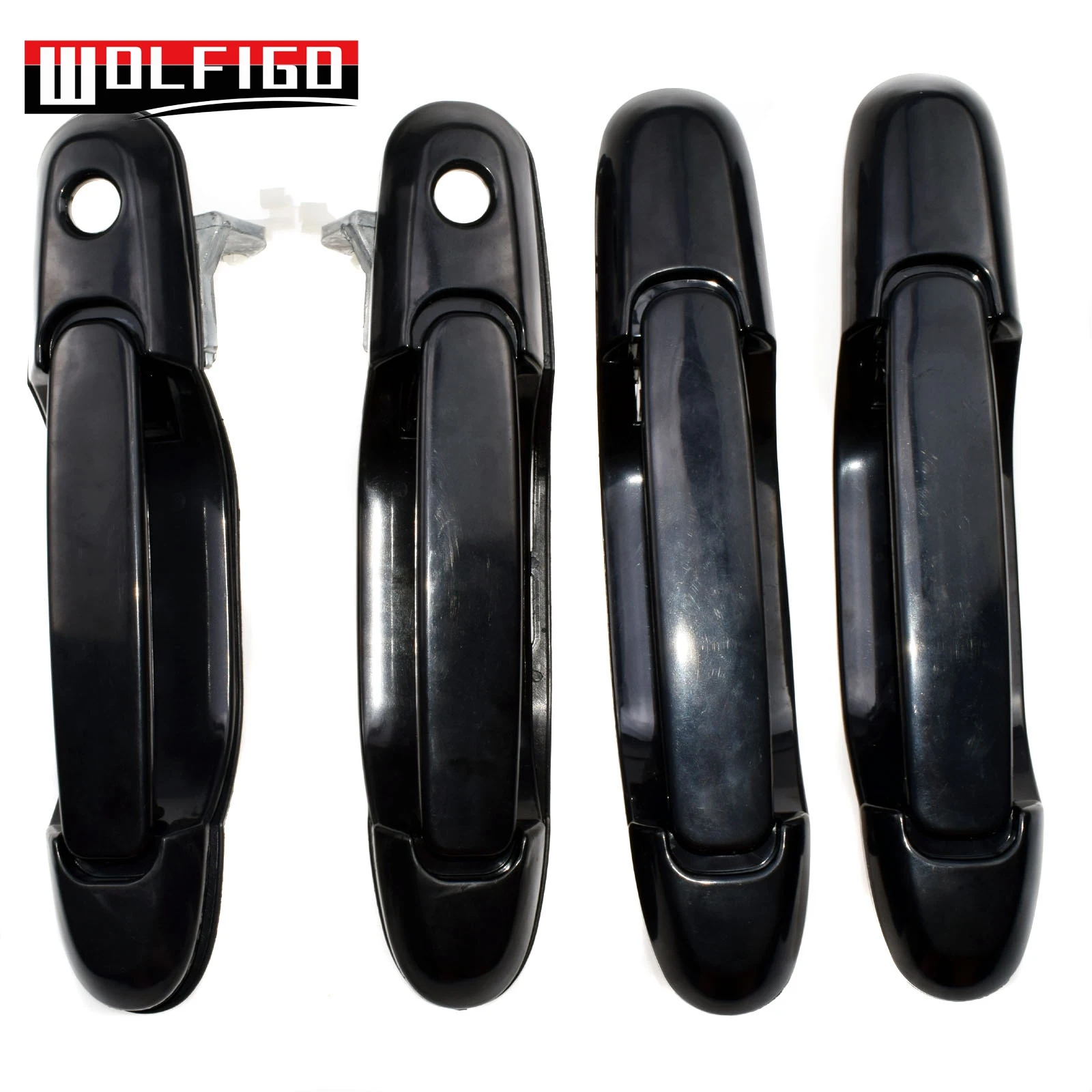 

WOLFIGO New Black Front Rear Left Right Outside Outer Exterior Door Handles for Sienna 1998-2003 69210-08010, 69090-08010