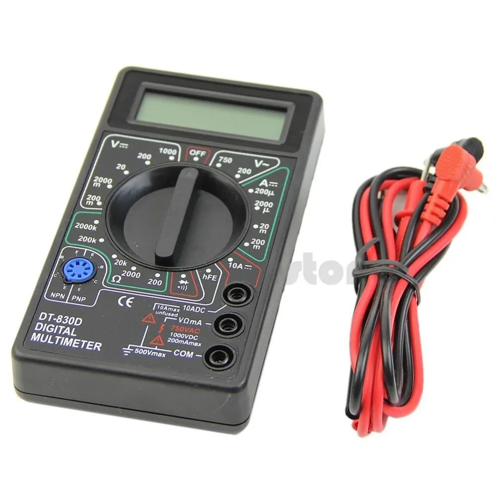Mini Digital Multimeter with Buzzer Voltage Ampere Meter Test Probe DC AC LCD Y103in
