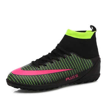

New Adults Men's Football Boots Ankle Top Outdoor FG Sole Soccer Cleats Sports Futsal Soccer Sneakers High Ankle Men Football