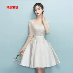 FADISTEE новый дизайн-линии Короткие платья v-образным вырезом Коктейль праздничное платье кружева элегантные простые босоножки простые