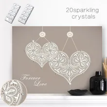 Bling Wall Art And Get Free Shipping On Aliexpress Haochu Crystal Canvas Painting Diy Heart Pretty Wall Art
