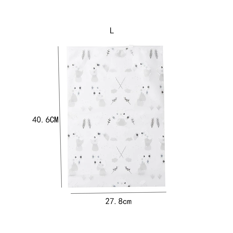 Мультяшные животные прозрачная пластиковая ткань для упаковки дорожный мешочек для хранения водонепроницаемая сумка замок на молнии Самоуплотняющаяся ткань Органайзер - Цвет: L