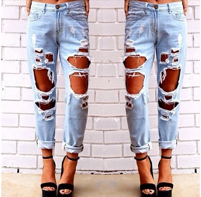 jeans with giant holes