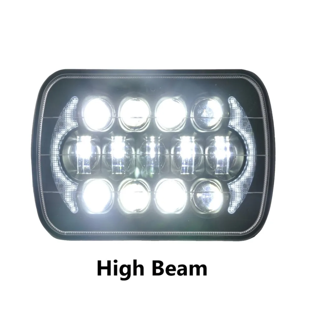 

7x6'' 5X7" LED Projector Headlight Hi-Lo Beam Halo DRL For Jeep Cherokee XJ