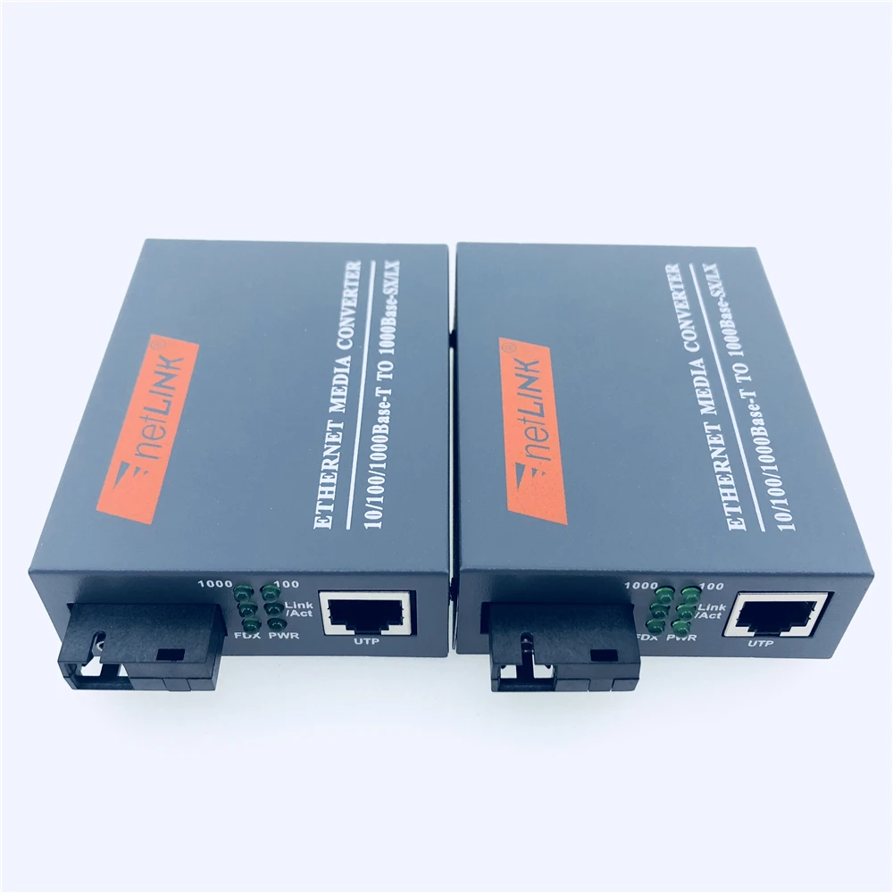 1 пара гигабитных оптоволоконных медиа конвертеров FTTH 10/100 Мбит/с одностумодовый