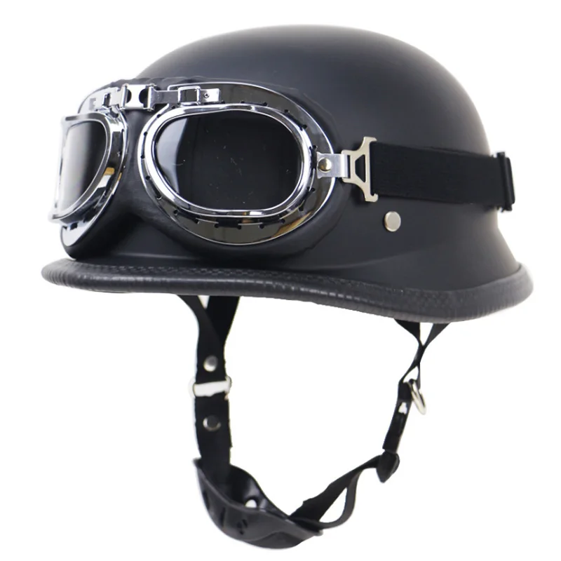 

German Helmets Summer Helmets Motorcycle Retro Helmets Motorcycle Harley Helmets Outdoor Riding Half Helmets With Glasses M Br
