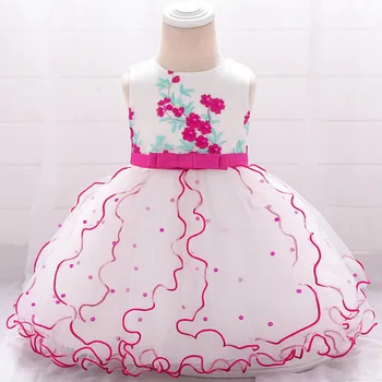 

Summer 2019 Baby Girl Dress Beading Appliques Baptism Infant Dress for Birthday Party Embroidery Baby Girl Clothes vestido bebe