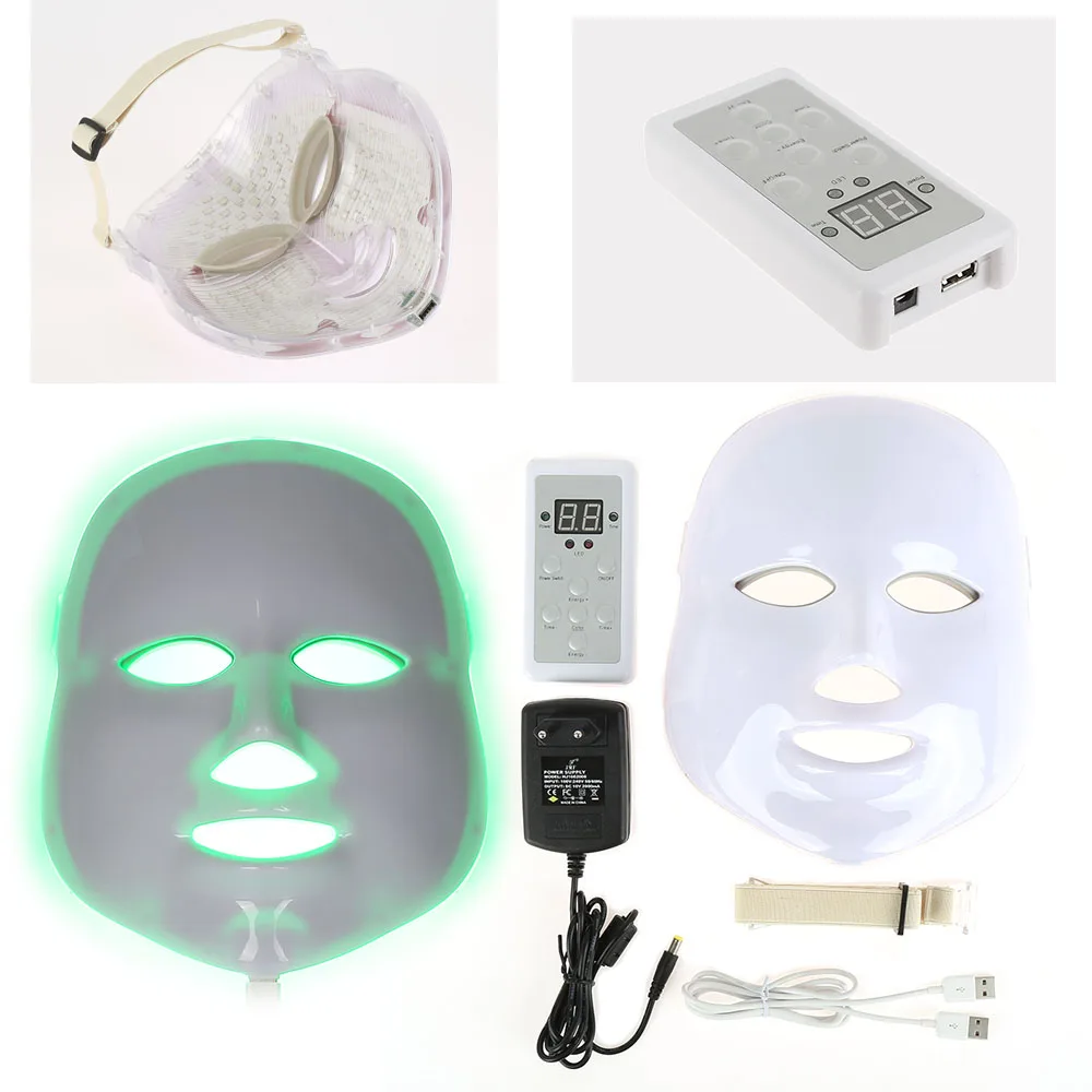 Elecool beauty фотонная терапия светодиодный маска для лица 7 цветов легкий уход за кожей омоложение удаление морщин, акне Красота лица Instrumen