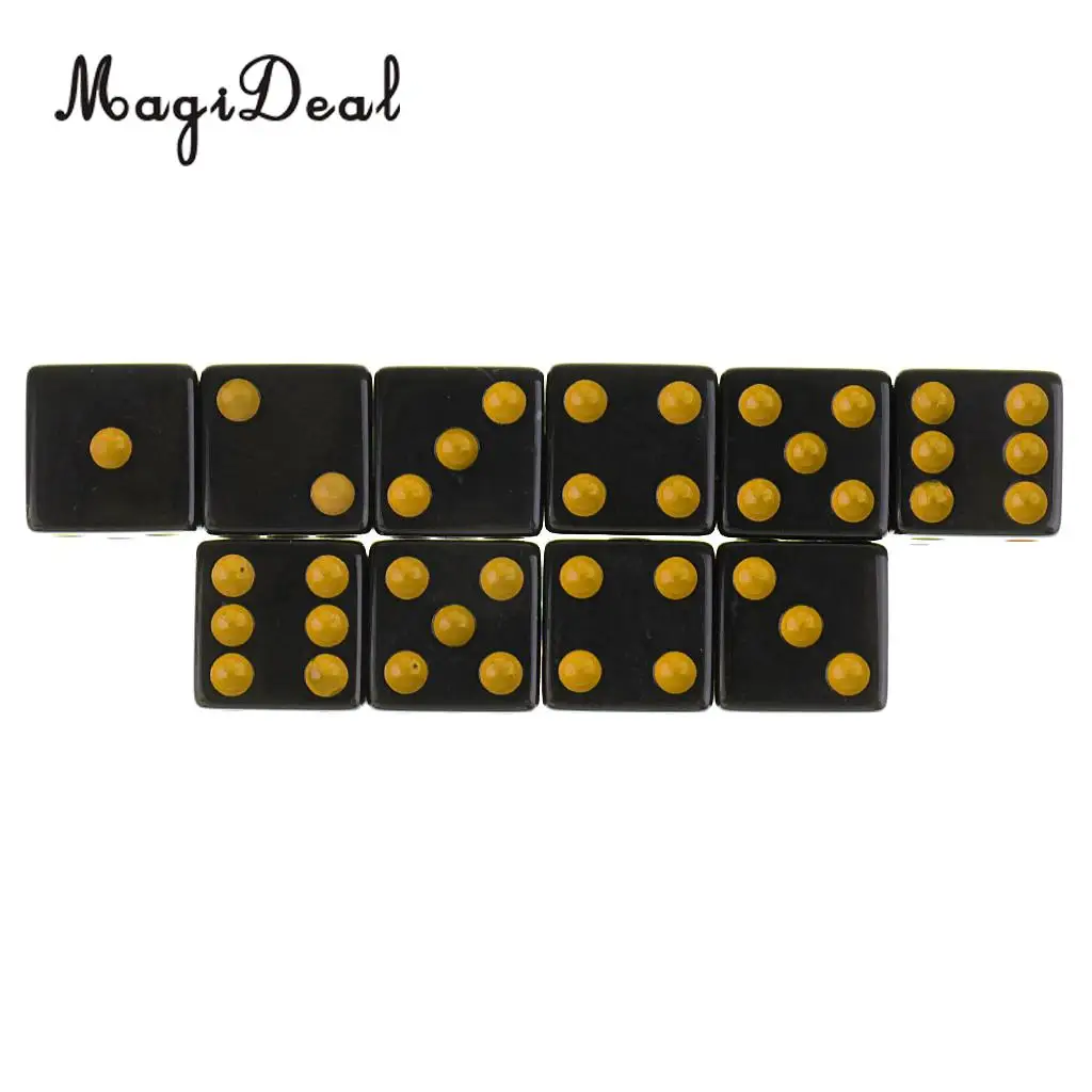 10 Pieces/Set Plastic Dice D6 6 Sided Dotted Dice for D&D RPG Table Games Drinking Gaming Adult Toys Novelty Gift 4Colors