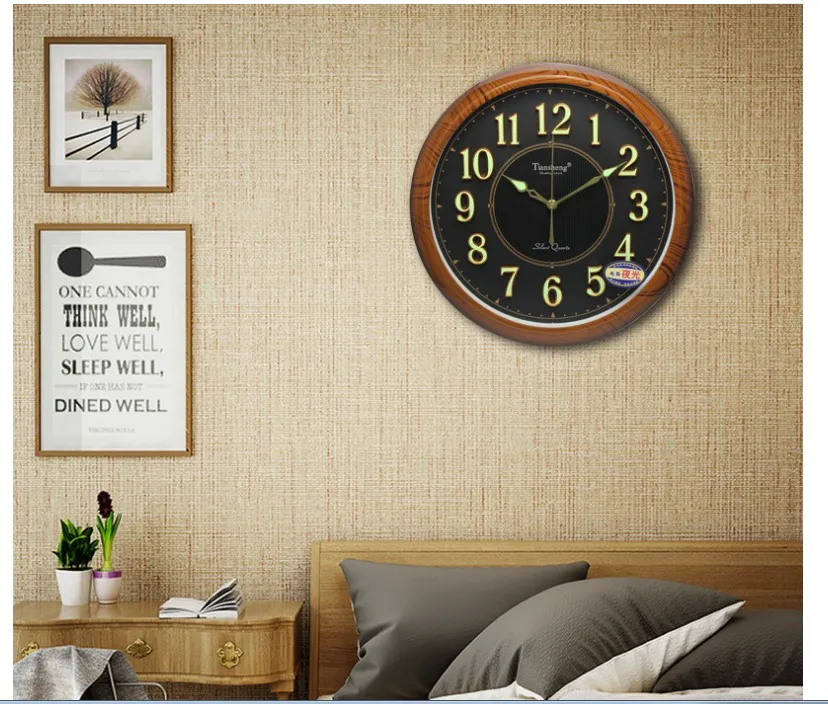 

022912 digital wall clock night clocks numbers luminous modern design times hours quartz quiet mute