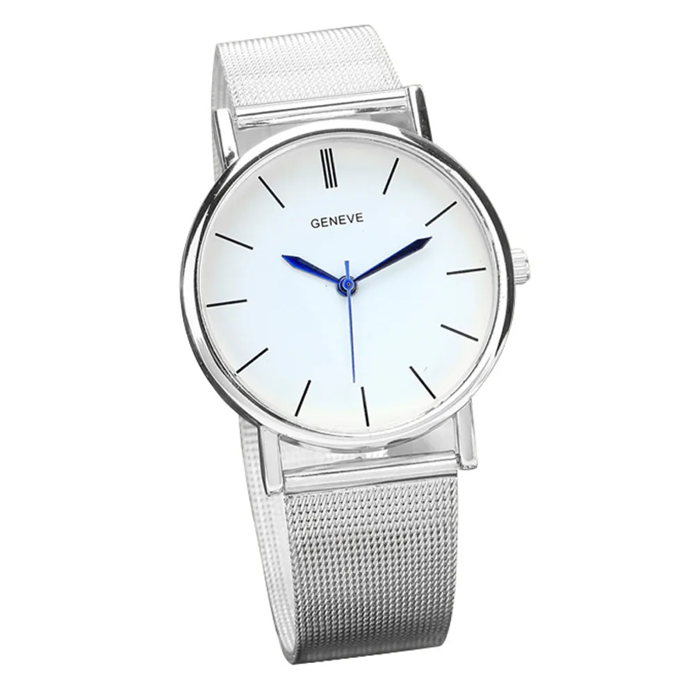 

2018 Geneve Brand Mesh Belt Stainless Steel Watch Quartz WristWatches Women Luxury Dress Watch Fashion Men Sport Gift Clock #20