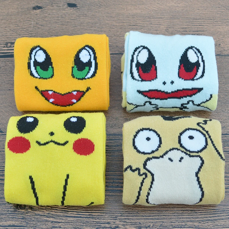 4 пар/уп. милые женские короткие носки с героями мультфильмов и Аниме Pokemon