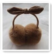Регулируемая элегантный мех кролика зимние наушники для Для женщин теплые наушники подарки для девочек охватывают уши модный бренд - Цвет: E011 Medium coffee