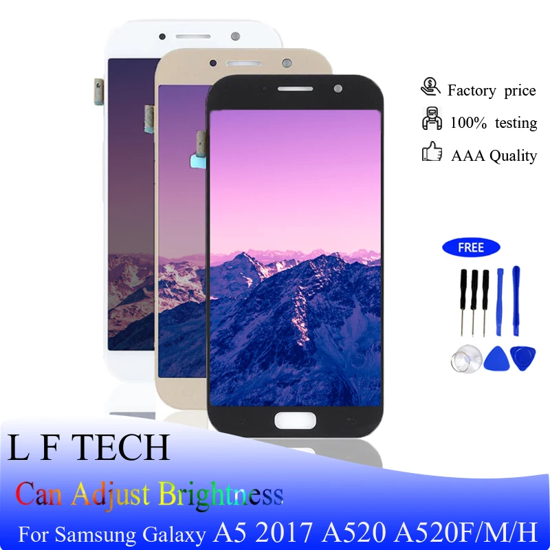 

LCD Display for Samsung Galaxy A5 2017 A520 A520F/M/H LCD and Touch Screen Digitizer Assembly Replacement