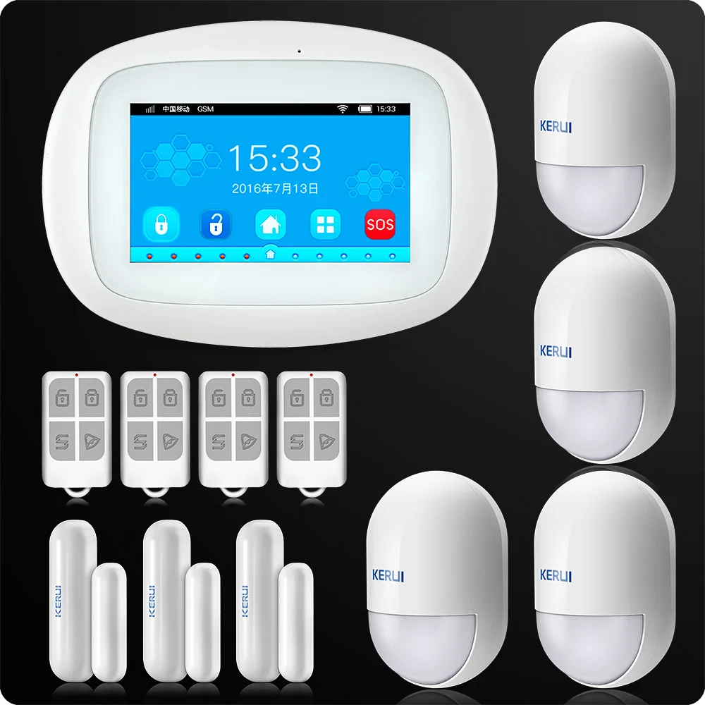 KERUI K52 4 3 дюймовый TFT цветной экран Беспроводная охранная сигнализация WIFI GSM