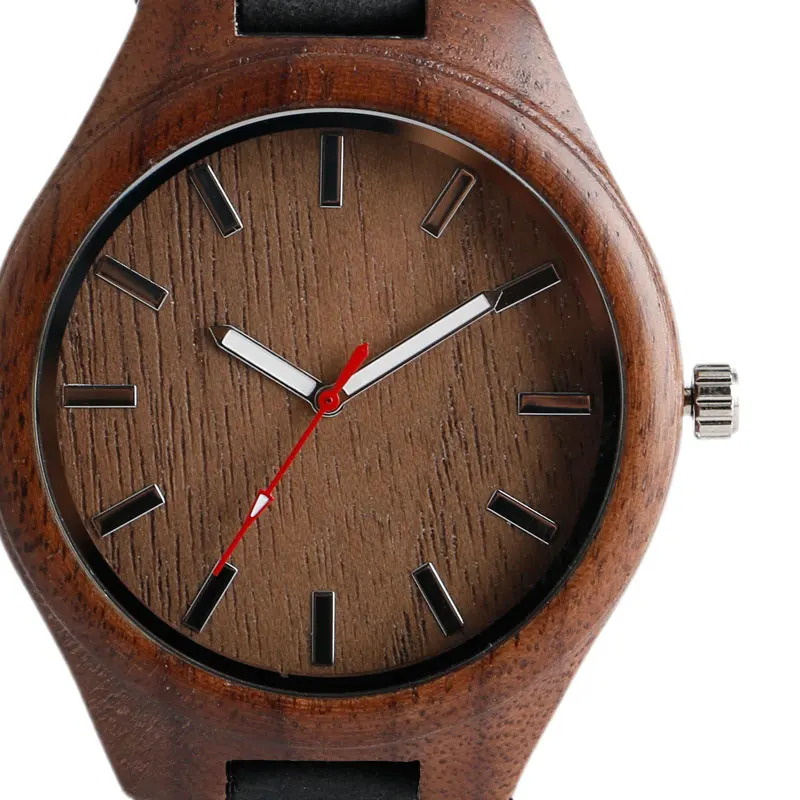YISUYA Mens Wooden Wrist Watch Novel Bamboo Wood Creative Watches Black Genuine Leather Band Strap Quartz Males Watch relogio (20)