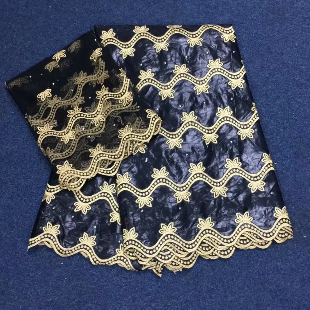 

Newest arrival African bazin riche getzner fabric with bead lace fabric Africa guinea brocade fabrics for Nigerian wedding