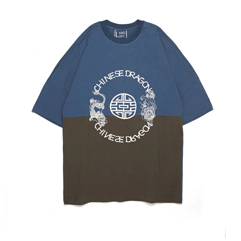 

Women Men T-shirt OVDY CHINESE DRAGON Kylin Hip Hop High Street Print Harajuku Oversized Funny Happy Letter O-neck Short Tshirt