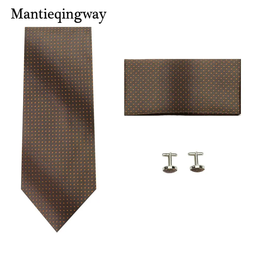 Mantieqingway 20 цветов галстук Hanky запонки наборы для мужчин полиэстер Пейсли Цветочный галстук для шеи мужской носовой платок запонки набор - Цвет: 074