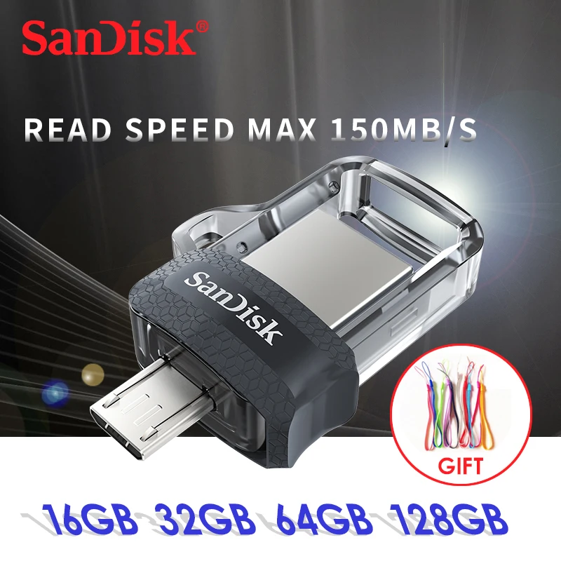 Sandisk sddd3 extreme High Speed 150 м/с Pendrives 32 ГБ OTG USB3.0 128 двойной флэш-накопитель USB 64 ручка