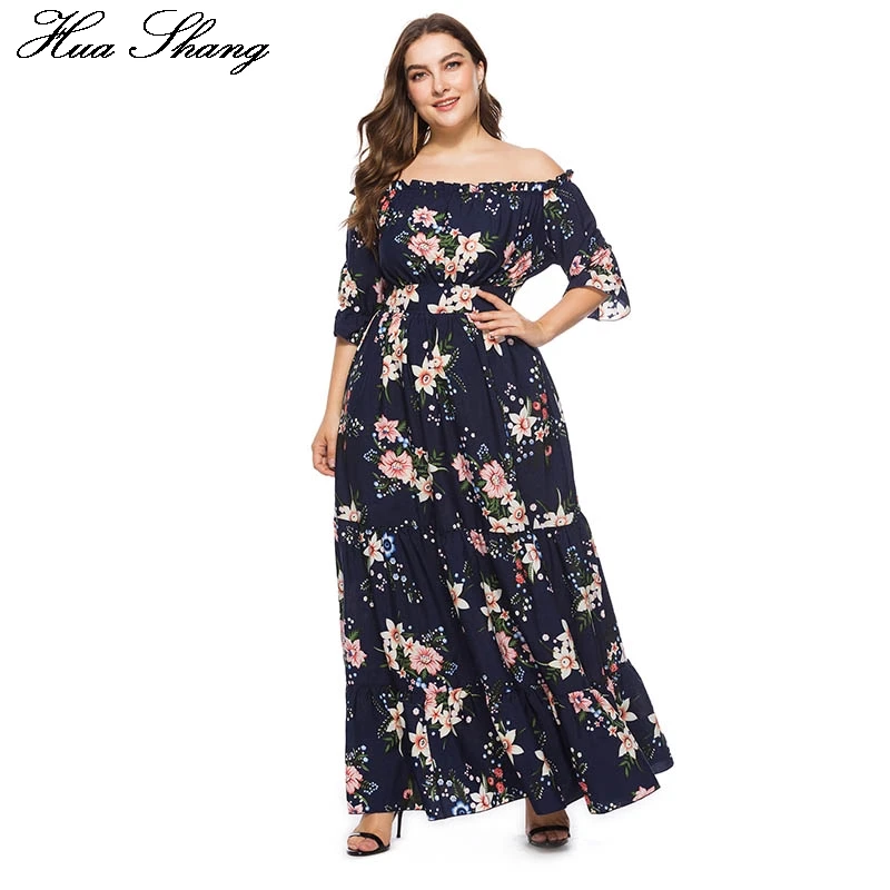 Crossed Reality Kaufen Billig Druck Sommer Strand Kleid Boho Plus Grosse Slash Ansatz Halbe Lange Frauen Beilaufige Reich Drapierte Elegante 5xl 6xl Mode Kleider Preise Online