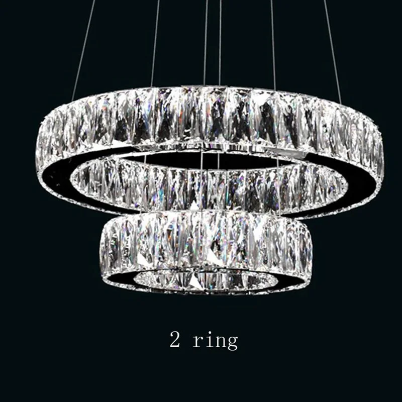 Светодиодный K9 хрустальные люстры подвеска гостиная светильники Современные хрустальные, светодиодные, в форме свечек падения 1 кольцо 2 кольца 3 кольцевая лампа